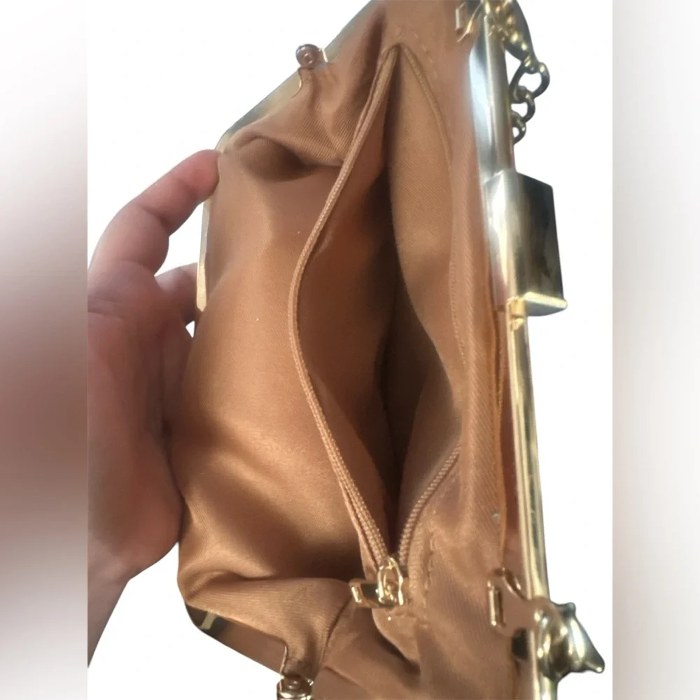 A New Day Metallic Gold Silver Crossbody or Clutch | EUC - Picture 4 of 6